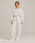 City Boxy Sweatshirt and City Straight-Leg Sweatpant in oat gray, front view. AI-generated image.
