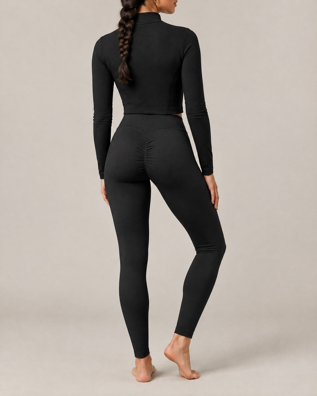 Pilates Cropped Jacket in black, back view