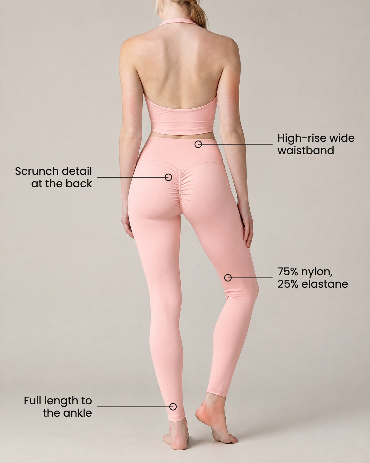 Pilates Legging in pink, details